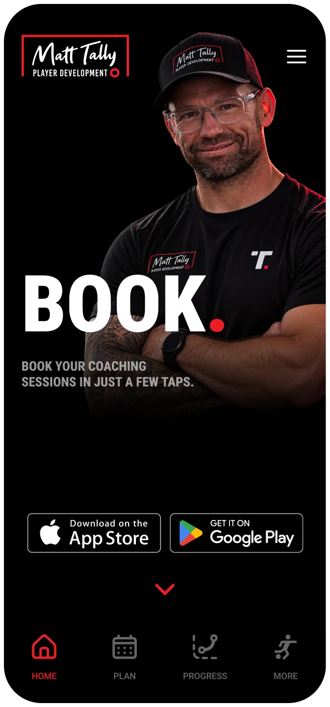 Book. Book your coaching sessions in just a few taps.